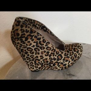 Matiko "Jovanna" Asymmetrical Pony Hair Wedges 7 M